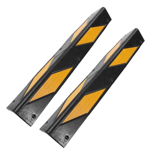 FOYTOKI Protectores de Esquinas de Goma Reflectantes para Estacionamientos y Garajes 2 Unidades 60cm X 10cm X 7cm 8mm Absorbentes de Impactos para Paredes y Columnas Alta Visibilidad