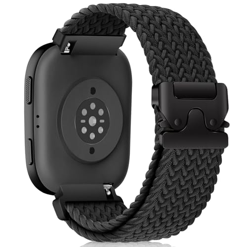 NicMool 22mm Correa para Amazfit Bip 6/5 / 5 Unity/Amazfit Balance, Nylon Pulsera de Repuesto Ajustable Trenzada Correas para Amazfit GTR 4 / GTR 3 Pro/GTR 3 / GTR 2 eSIM/GTR 2e - Negro