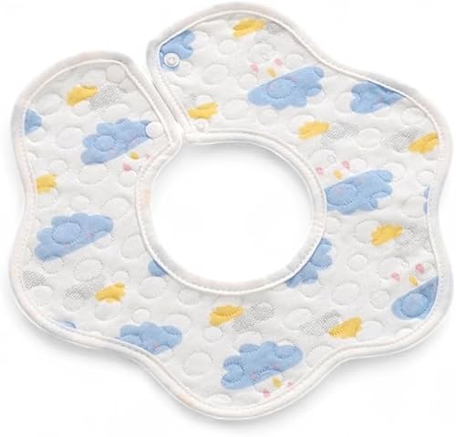 Generic Baby Bib, Cotton Gauze Waterproof, 2-Pack, Blue Cloud