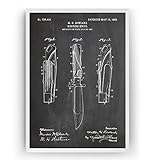  Hunting Knife 1903 Patent Print - Scouts Camping Giclee Poster Póster Con Diseños Patentes Decoración de Hogar Inventos Carteles - Marco No Incluido