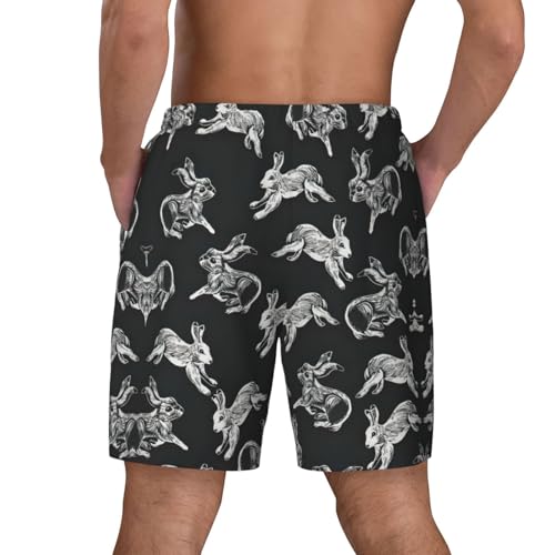 Bunny Rabbit Breathable Fit Trends Men's Swim Trunks Board Short with Waist Elastic Band Swimming Trunks4