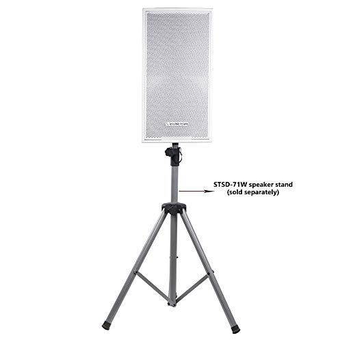 Image of Sound Town CARME Series 12 inch 2-Way Powered Professional PA DJ Speaker, White with Onboard DSP, Birch Plywood for Installation, Live Sound, Karaoke, Bar, Church