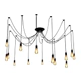Lonruis Spider Light Chandelier Spider Pendant Light Fixture Edison Chandelier 14 arms Vintage Industrial Steampunk Hanging Ceiling Multi DIY