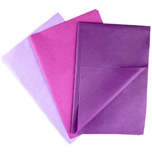 Image of MR FIVE 60 Sheets Gift Tissue Paper Bulk, 20 inch x 14 inch, Purple Tissue Paper for Fall Halloween Birthday Wedding Holiday, 3 Colors