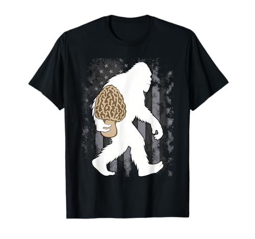 Bigfoot With Morel Mushroom Sasquatch Fungi T-Shirt
