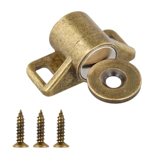 volumoon Door Magnetic Catch，Kitchen Magnet Push Catch Round，Push Door Closer Catches Latches Release，Cabinet Door Magnets Cupboard，Wardrobe，Kitchen Furniture Hardware Fittings (Bronze) (301-25824)
