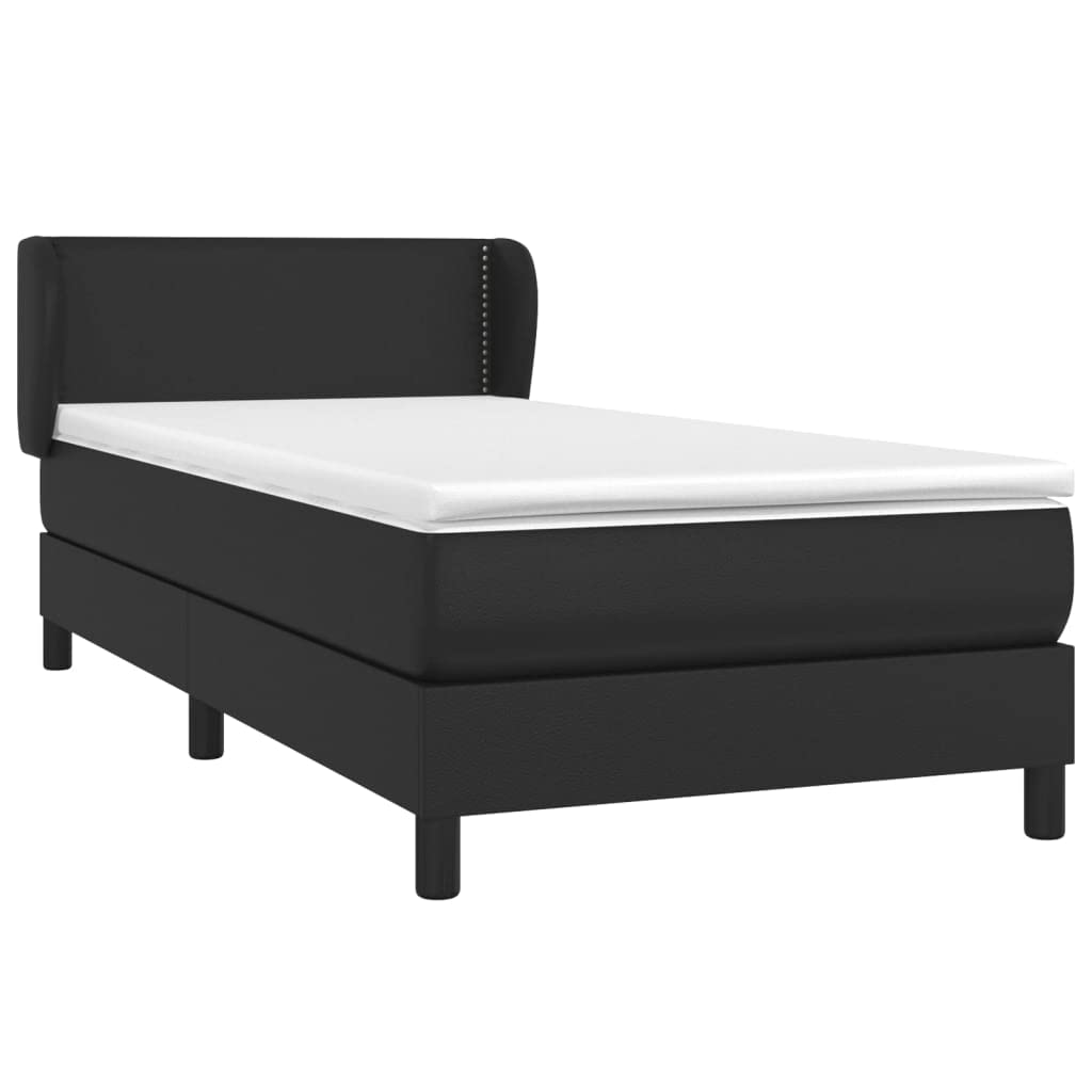 Similpelle Regolabile Testiera Letto Molle Insacchettate Nero 80x200 cm