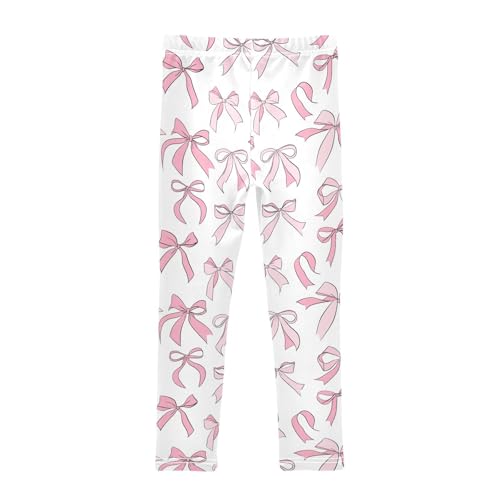 Girls Leggings Bows Pink Cute Soft Toddler Leggings for Girls Kids Pants Size 4T-10T2