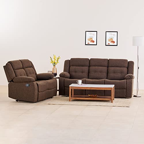 Image of Home Centre Helios Zurich Fabric 3+2 Manual Recliner - Brown