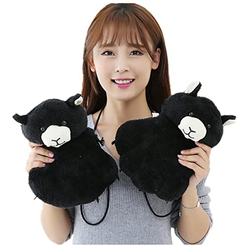 SpaRcz Halloween Theme Autumn and Winter Glove Cute Bear Paws Furry Cute Dinosaur Sharp Claws Cosplay (Black)