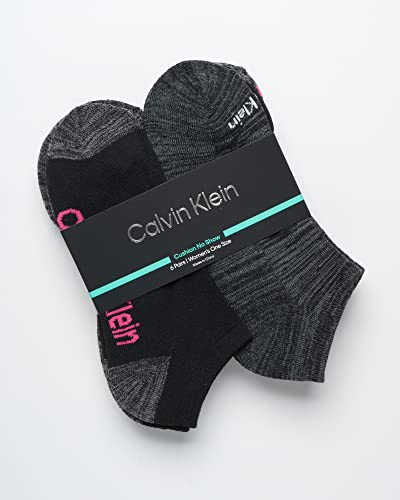 Image of Calvin Klein Womens No Show Socks - 6 Pack Breathable Cotton Blend Athletic Performance Low Cut Running Socks for Women