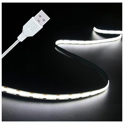 UVTaoYuan Led Strip Lights 5V USB LED Lighting COB LED Strip Light White Flexible Not Dimmable led Lights for Display Cabinet,Home DIY Lighting Room Decor led tv Lights (3.28FT/6500K)