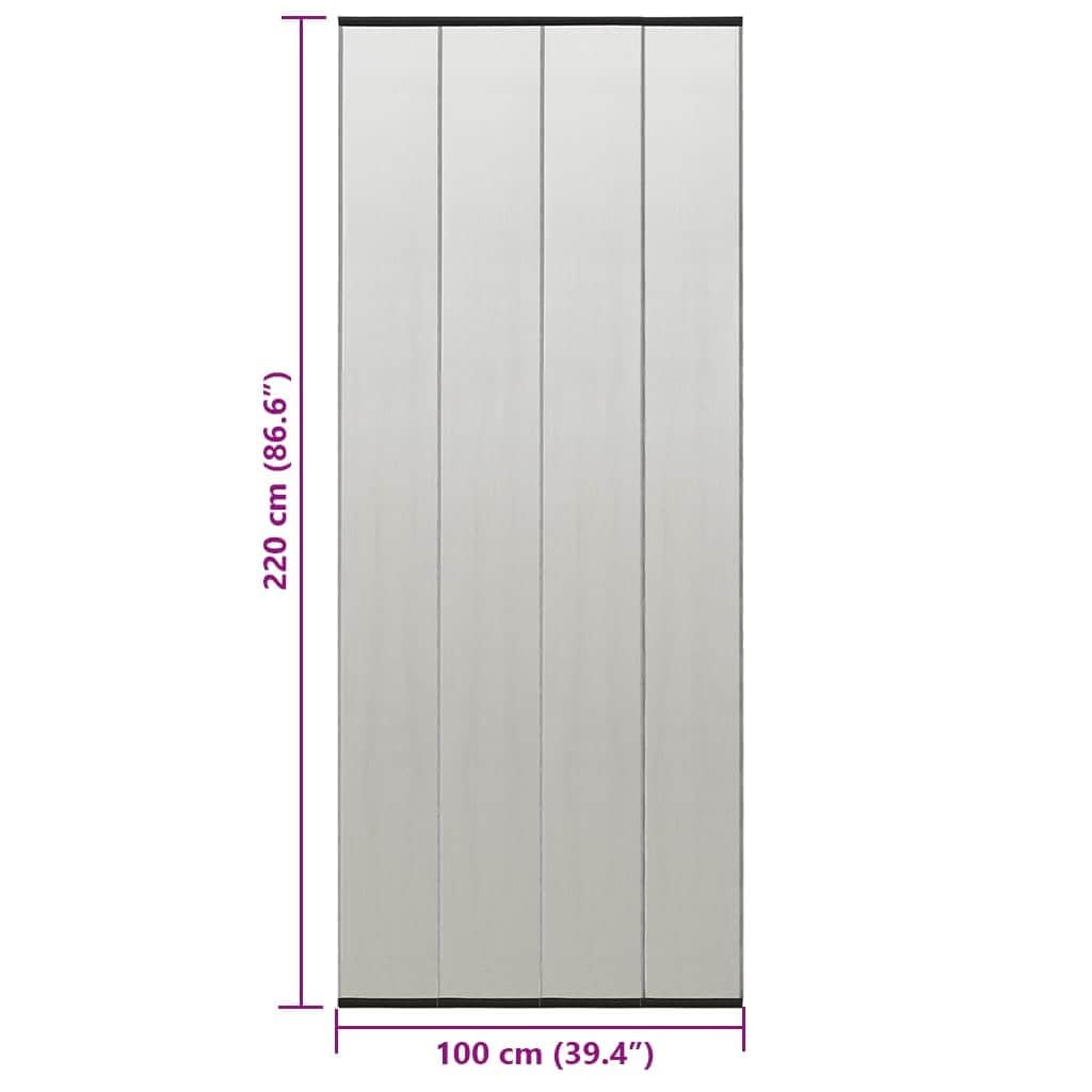 für Türen Schwarz Polyester Fliegengitter 100x220 cm selbstschließend mit Klettband Magnetvorhang für Balkon Terrasse Wohnung Schutz vor Mücken und Insekten