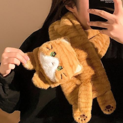 Bufandas y guantes de gato para invierno con forro polar 4