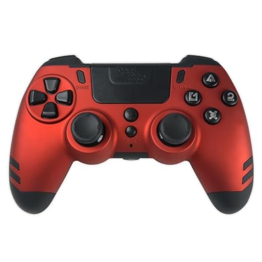 Steelplay, Metaltech, manette de jeu sans fil, gamepad avec double système de vibration, manette bluetooth compatible avec PS4, compatible avec PS3 et compatible avec PC - Rouge
