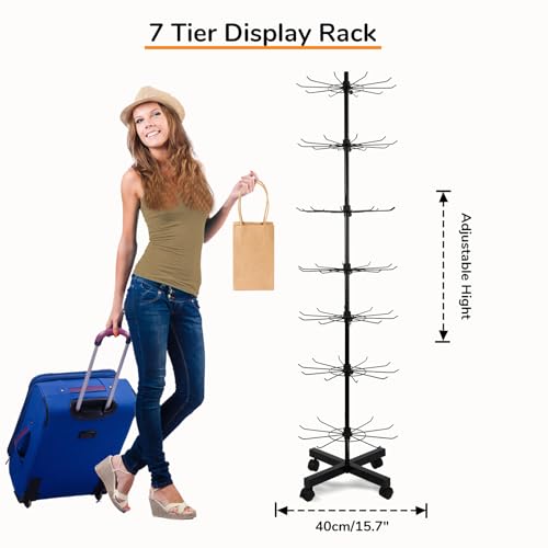 Cohvv ORNAMENT DISPLAY STAND-COHVV Rotating Display Stand, 7 Tier Ornament Display Stand Jewelry Display For Vendors, Earring Display Rack For Mall, Exhibition And Retail Store thumb #1