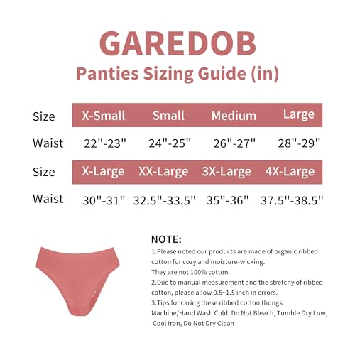 GAREDOB-Tangas-Mujer-Bragas-de-Talla-Grande-Ropa-Interior-con-Reductor-de-Abdomen-de-algodon-Acanalado-Tallas-S-4XL-Paquete-de-6