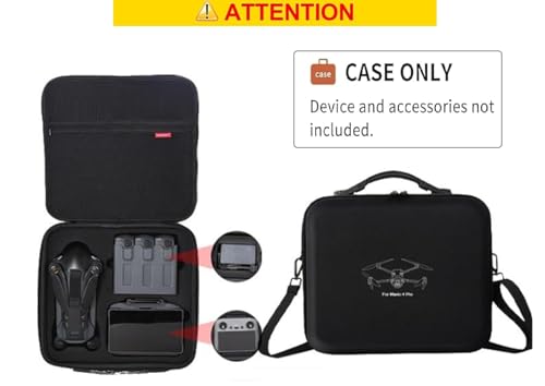 Image of M.G.R.J Carrying Case for DJI Mavic 4 Pro Drone, Travel Shoulder Bag for DJI Mavic 4 Pro Drone Fly More Combo (DJI RC 2 / RC Pro 2) (Hard|PU Leather|Black) (Drone and Accessories are NOT Included)