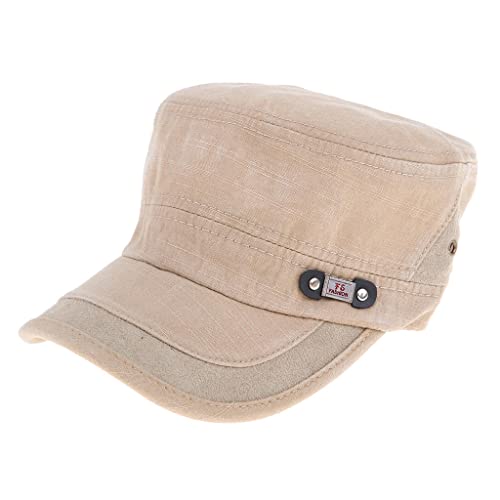 Bonarty Boné masculino feminino lavado Cadet Militar Marinheiro Flat Top Cap Navy Plain Cotton Hat -