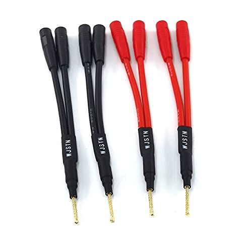 WJSTN Cabo de plugue banana trançado divisor de plugue banana 1 adaptador macho 2 fêmeas, plugue ban