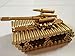 Singeek Bullet Shell Casing Shaped Army Tank Metal Sculpture,Great Decorative Artwork Model Gift for Home,Study Room Decorations (Gold Disc Style)