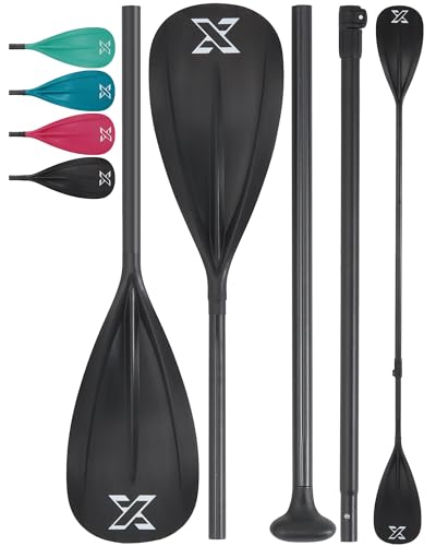 ZLX SUP Paddle Doppio Paddle 3 & 4 Pezzi Regolabile in Alluminio SUP Paddle con Lama in Fibra di Vetro - Perfetto per Il Surf, galleggiamento e Divertimento degli Sport Acquatici