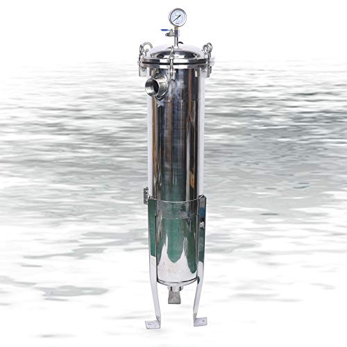 RABEEXP Bag Filter Housing Pressure Filtration Device 304 Stainless Steel in/Out Bag Filter Housing, Multi-Purpose Filtering Equipment with Pressure Gauge High Pressure Filtration Machine (#2)