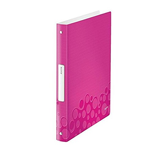 LEITZ Lot de 5 Classeurs souple WOW 4 anneaux dos de 32 mm A4 rose métallique