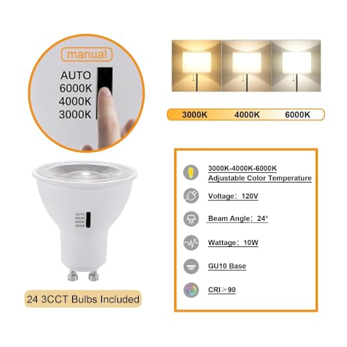 Image of Dimmable LED GU10 Black Track Lighting Kit with Replaceable GU10 Bulbs