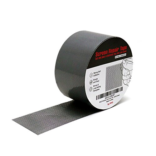 by.RHO 2"x105" Screen Repair Kit. 3-Layer Strong Adhesive & Waterproof Ideal for Covering up Holes and Tears Instantly. Screen Repair Tape for Window and Door Screen. Fiberglass Cloth Mesh.