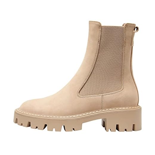 ONLY Onlbetty-1 Nubuck PU Bota-Noos, Botines Mujer, marrón Claro, 38 EU
