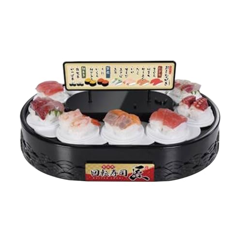 Muloo Rotary Sushi Machine 360Degree Automatic Rotating Dessert Display Stand Cupieceakes Display Table Swing Tray Party Supply