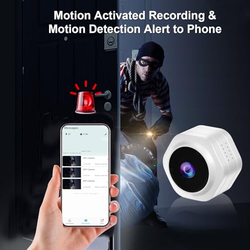 Image of MiNi WiFi Spy Hidden Camera,Nanny Camera, 4K Ultra HD Wireless Security Cameras for Baby,Dog,Cat,Pets, AI Motion Detection Alerts, Auto Night Vision, Real Time Record Surveillance Cam for Home