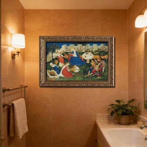 Toile Le Jardin du Paradis 1410 | Cadre Suspendu Chic pour Bureau 61x91cm - 5