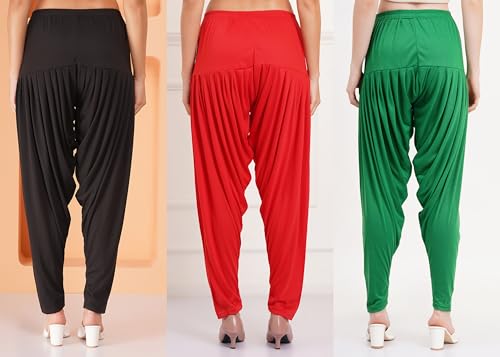 Image of Buy That Trendz Patiyala Pants for Women 3 Combo Patiyala Salwar Harem Viscose Bottoms Pants for Womens