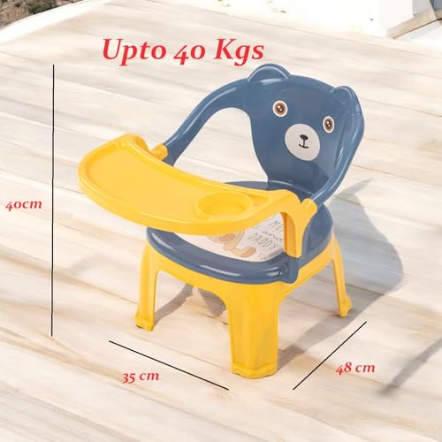 Image of Chocozone Plastic Baby Chair with Cushioned Seat & High Backrest Feeding Chair for Baby with Removable Tray Chair for Kids (6months -4 Years)