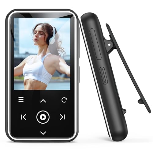 AGPTEK 64GB MP3 Reproductor con Clip Deportivo, Bluetooth 5.3 Reproductor con 1.8 