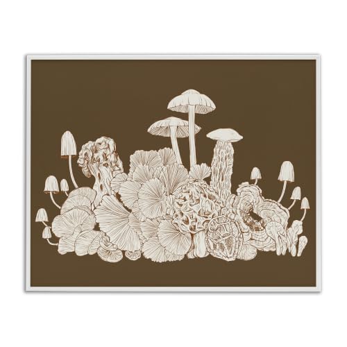 Stupell Industries Mushroom Cluster Sketch Brown Boho Forest Forage, Design by Ziwei Li