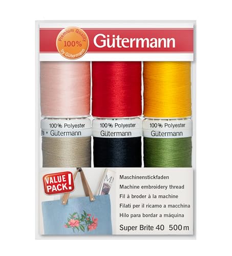 Fils à broder machine Gütermann Super Brite 40 pour la broderie décorative de précision - 3