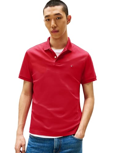 Image of Tommy Hilfiger Mens Short Sleeve Casual Polo Shirts in Regular Fit with Liquid Cotton