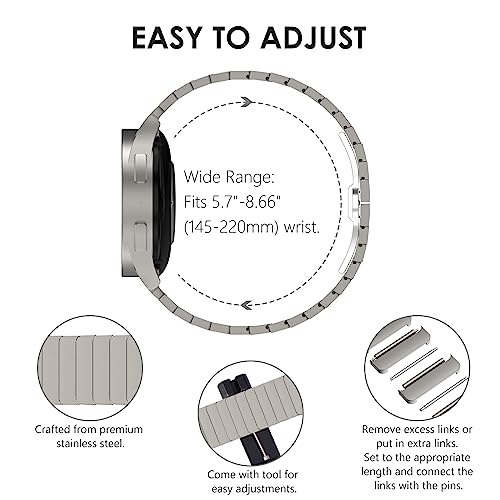 KADES No Gap Metal Link Band for Galaxy Watch 7/6/5/4/Classic/Pro 40-47mm - image 4