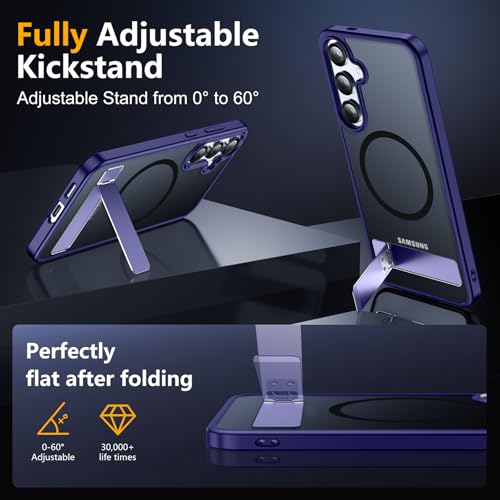 Image of SPIDERCASE Magnetic for Samsung Galaxy S25 Case, [3 Stand Ways][ Military Grade Drop Protection] with Invisible Stand Shockproof Slim Case for Samsung Galaxy S25 6.2 inch, Purple