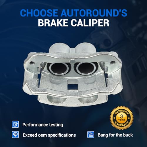Image of Autoround 18B4934 18B4935 Rear Disc Brake Caliper Assembly w /Bracket Fit for 2003-2020 Chevrolet Express 2500 / Express 3500, 2003-2020 GMC Savana 2500 / Savana 3500, Both Driver Passenger Side
