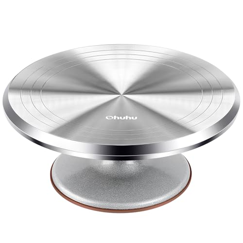 Ohuhu Cake Stand, Aluminium 12''Cake Turntable Decorating Bakery Supplies - BPA-Free Frosting Spinner Rotating Revolving Lazy Susan Mothers Day Gifts