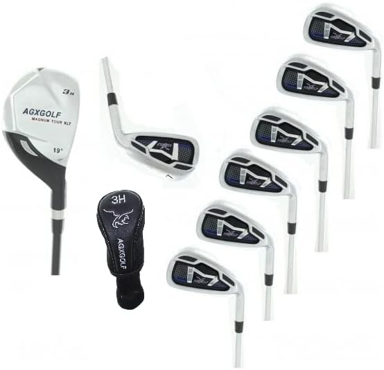 Juego de hierros Magnum All Graphite Series para niños con 3 hierros híbridos + hierros 5, 6, 7, 8 y 9 + PW + cuña de arena adicional fabricada en