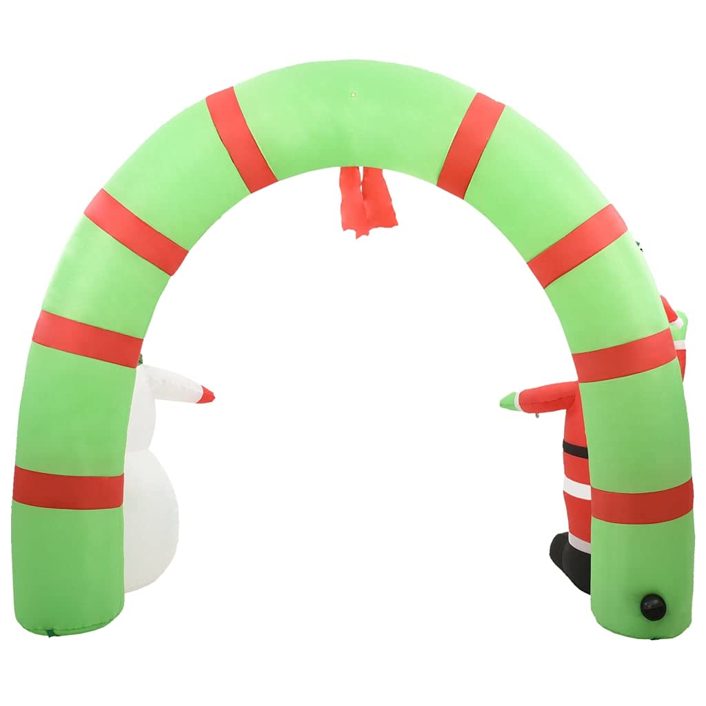 Aufblasbarer Weihnachtsmann und Schneemann Deko Bogen aus Textilgewebe 223cm Höhe mit LED Beleuchtung, selbstaufblasbar, wasserdicht, für Garten, Balkon, Terrasse und Innenbereich