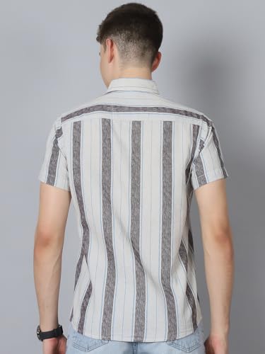 Image of Majestic Man Men Cotton Blend Slim Fit Half Sleeve Casual Shirt