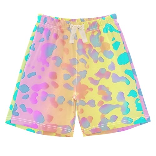 innewgogo Fashion Leopard Rainbow Toddler Baby Boy Girl Cotton Pull-On Shorts Elastic Waist Kids Pants Summer Beach Shorts 3T