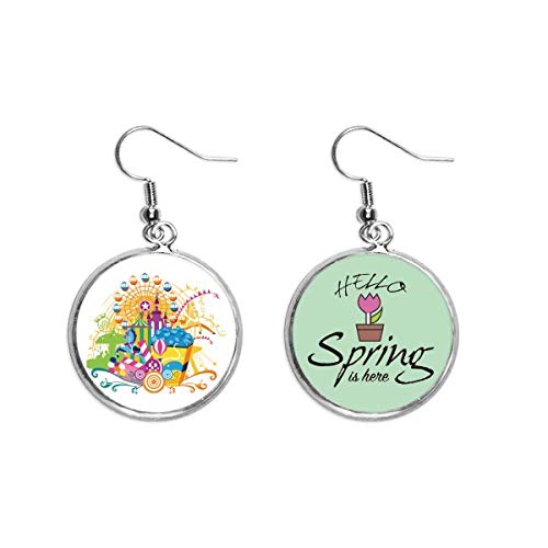 Pendientes de primavera con noria de castillo para lucir en ferias y parques de atracciones