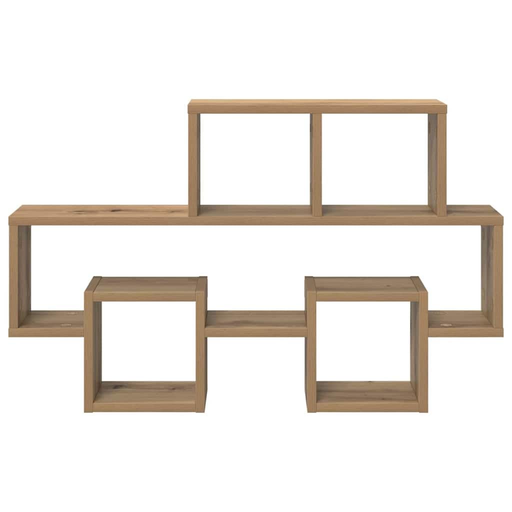 Regał ścienny z dębu Artisan 82 x 15 x 51 cm, materiał drewnopochodny, pływający design, nowoczesny regał na książki, zajmuje mało miejsca montaż ścienny do salonu, sypialni